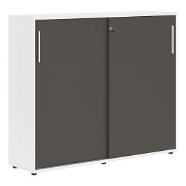 Шкаф средний с дверьми купе EMC 1643 Мокко/Белый/Белый 1606х430х1355 EDIS - Фото предпросмотра