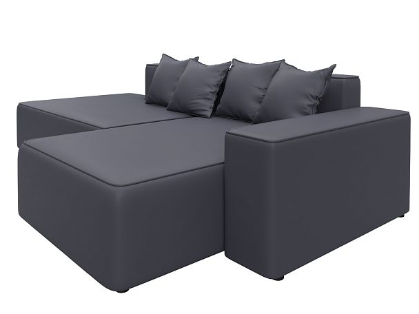 Диван угловой Лига-079 угол правый Экокожа серый - Вид 3