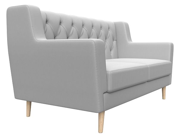 Прямой диван Брайтон 2 Люкс (полностью экокожа белая) - Вид 3