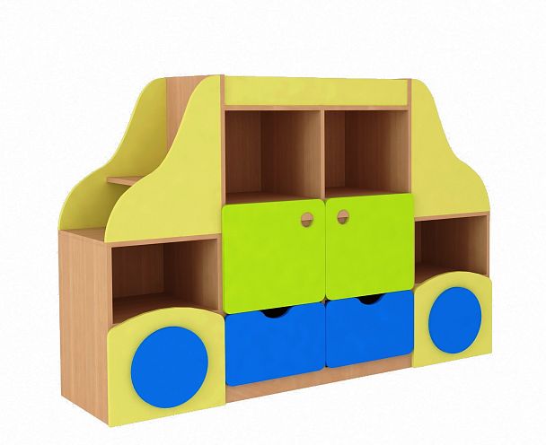 Стенка модульная Автомобиль модуль 2, цветной фасад - Вид 2