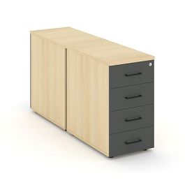 Стайл Проджект Тумба опорная/приставная SN.TOP-013 Акация Лорка/Акация Лорка/Антрацит/Черный Ручки 4 - Фото предпросмотра