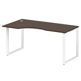 Metal System Стол криволинейный левый на О-образном м/к БО.СА-1 (L) Венге/Белый металл 1600*900*750 - Фото предпросмотра