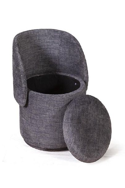 Пуф с кручением Bubble, микромех Rozy dark grey - Вид 4