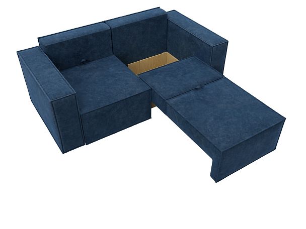 Диван прямой Куба мини Велюр синий - Вид 7