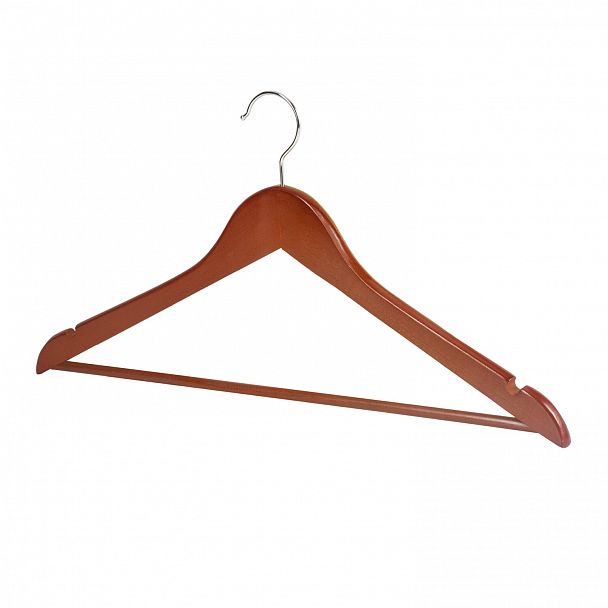 Вешалки-плечики, размер 48-50, КОМПЛЕКТ 5 шт., дерево, перекладина, цвет вишня, BRABIX "Стандарт", 601161 - Вид 8