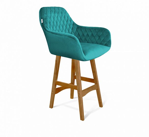 Стул полубарный Sheffilton SHT-ST38/S65-1 альпийский бирюзовый/светлый орех - Вид 1