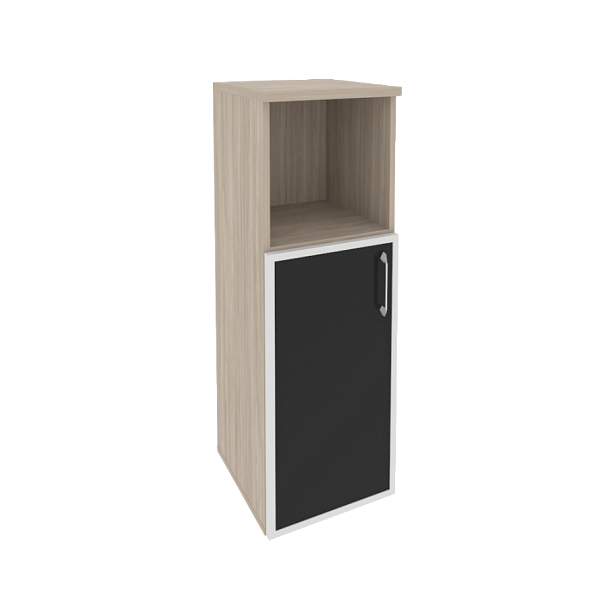 Onix Шкаф средний узкий левый O.SU-2.2 R (L) black Дуб аттик/Стекло black 400*420*1207 - Вид 1