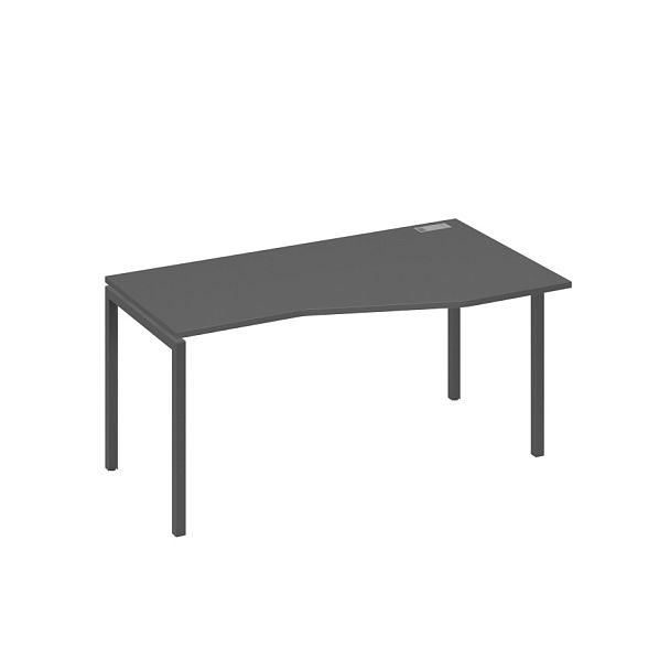 Стол эргономичный правый "Техно" на металлокаркасе DUE A4 А4 Б2 066 БП антрацит премиум / металлокаркас антрацит - Вид 1