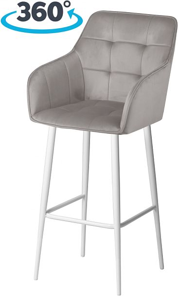 Комплект барных поворотных кресел Мони К, Confetti silver/белый, 2 шт. - Вид 1