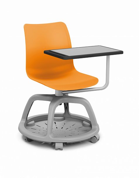 Кресло College на крутящимся основании со столиком, оранжевый - Вид 1