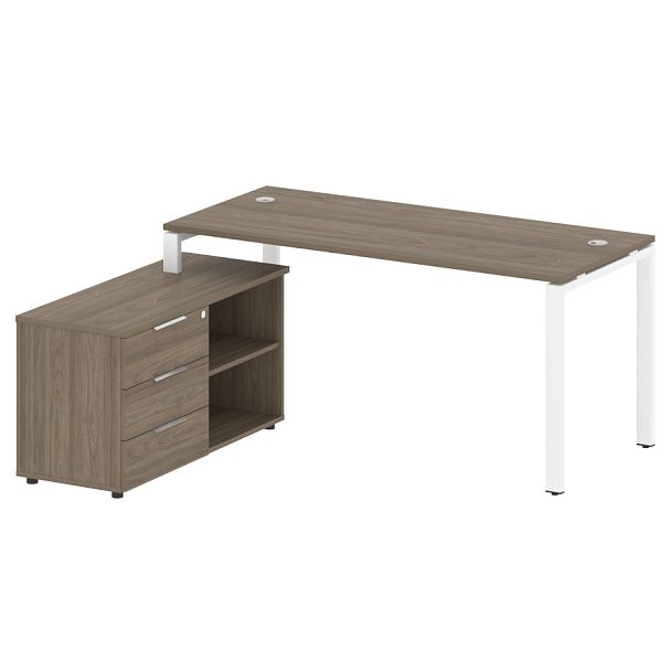 Metal System Р. ст. с тумбой на П-образном м/к БП.РС-СТС-2.4 (L) Вяз/Белый металл 1700*1520*750 - Вид 1