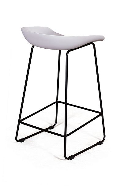 Стул полубарный Leo пластик белый - Вид 6