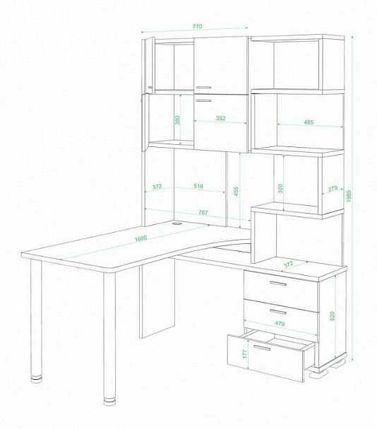 Стол компьютерный Домино нельсон СР-500М160 Нельсон левый - Вид 3