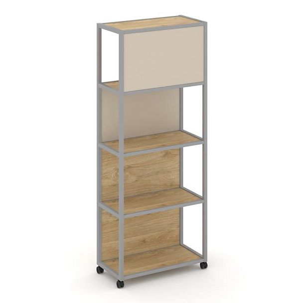 Shelf Mobile Стеллаж 5 уровней 1 секция VR.LT-STK-504.06 Тиквуд Светлый/Металл Серый/W-04 600*400*2000 - Вид 3