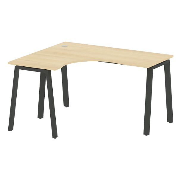 Metal System Стол криволинейный левый на А-образном м/к БА.СА-3 (L) Акация/Антрацит металл 1400*1200*750 - Вид 1