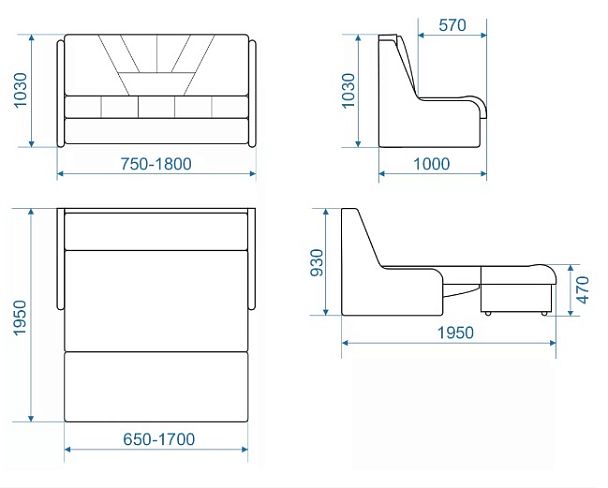 Диван "Парус Ретро 120" БНП - Вид 7
