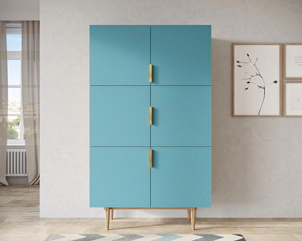 Большой комод с шестью дверками Line LN04/GR1/blue - Вид 4