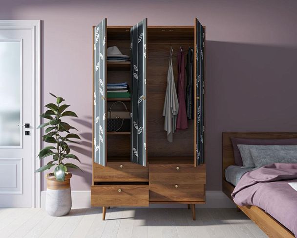 Шкаф трехстворчатый Berber принт 18 арт BB02/Print_18 - Вид 2