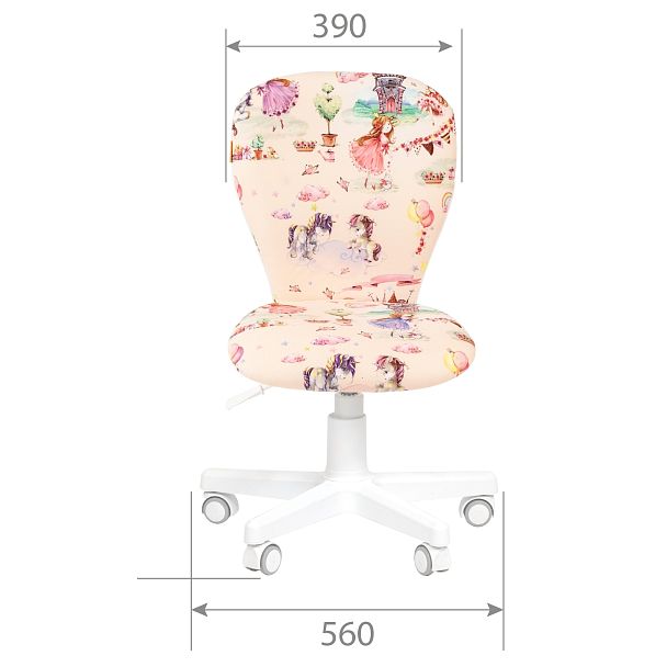 Кресло CHAIRMAN KIDS 105, пластик белый, ткань TW, голубой - Вид 4