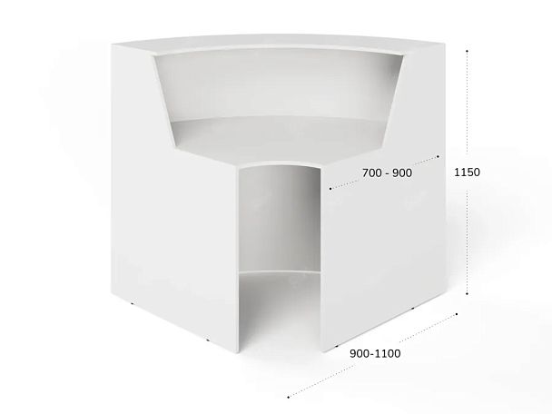 ЛАЙТ / LIGHT RLG069-7x7 Блок ресепшн с полкой 70x70x125 Белый - Вид 3