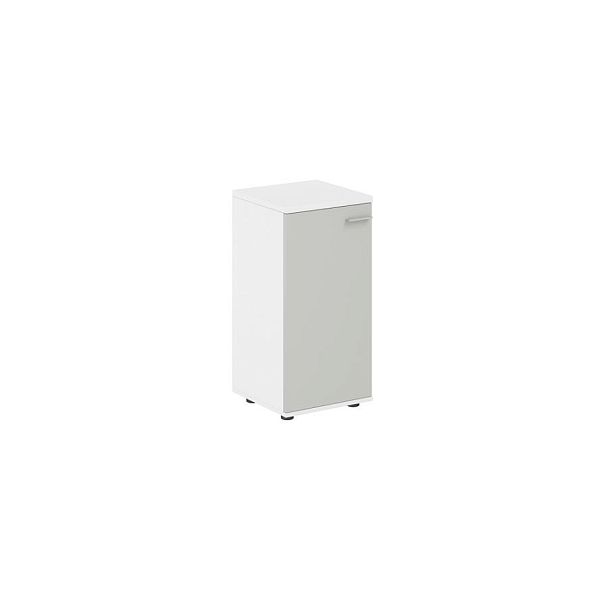 Шкаф низкий 400х400х825, 1 дв., з.ст HDF, левый / корпус: белый; фасады: серый бархат Сигма / Sigma - Вид 1