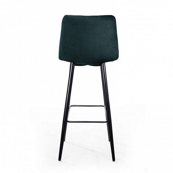 Стул барный UNO, бархат зелёный 19 / чёрный конус - Вид 6
