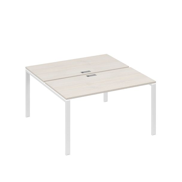 Рабочая станция на металлокаркасе UNO (2х140) A4 А4 Б1 174 БП дуб / металлокаркас белый - Вид 1