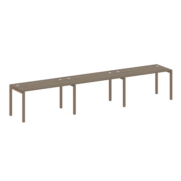 Metal System Quattro Р. ст. на 3 раб. места на П-образном м/к 50БП.СМ-3.3 Вяз/Мокко металл 4200*720*750 - Вид 1