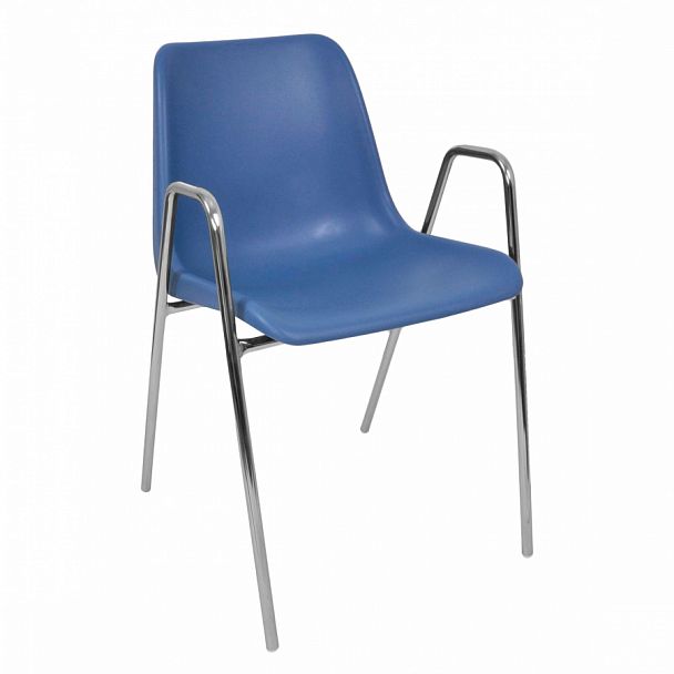 Стул Vicenza (4 высокие ножки c подлокотниками), каркас Хром, светло-синий, стопируемый - Вид 1