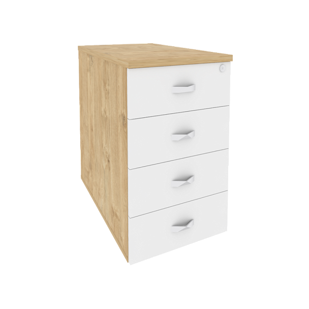 Onix Тумба приставная/опорная O.TPO-1.7 Тиквуд светлый/Белый бриллиант 432*720*750 - Вид 1