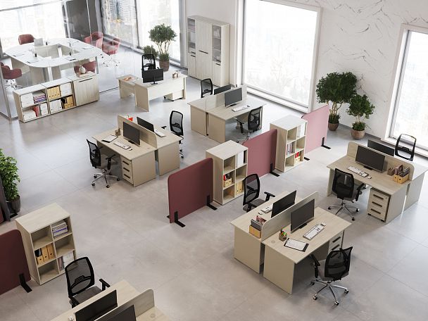 Экран на два стола New Line 150x37,5x1,8 дуб шамони светлый - Вид 2