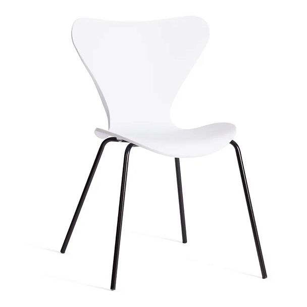 Стул Якобсен/Jacobsen (мод.DC 102-1)/1 шт. в упаковке, пластик/металл, White (белый) / Black (черный) - Вид 1