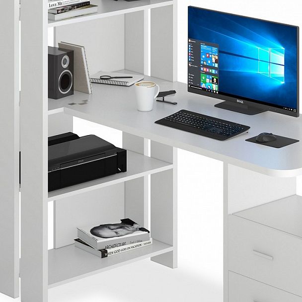 Стол компьютерный Домино Lite СТЛ-ОВ+С120Р Белый - Вид 4