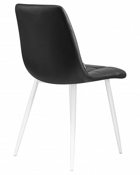 Стул обеденный DOBRIN ALEX (белые ножки, чёрная экокожа (P-01)) - Вид 4