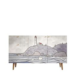 Комод Berber с двумя дверками и ящиками арт BB17/Print_51 - Фото предпросмотра