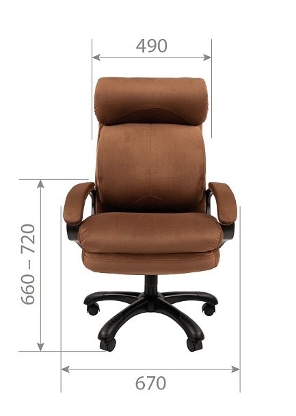 Кресло CHAIRMAN HOME 505, ткань велюр, коричневый - Вид 5