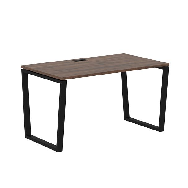 Стол прямой EVST 1380 Дуб Денвер тёмный/Черный 1360х800х750 EDIS - Вид 1