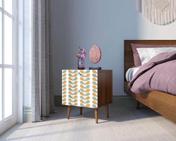 Тумбочка Berber с двумя ящиками 23 принт арт BB03/Print_23, разноцветная - Вид 3