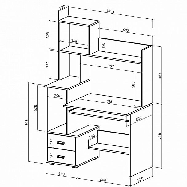 Стол компьютерный Имидж-40 - Вид 2