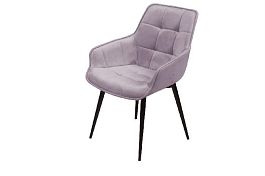 Стул с подлокотниками Capri, бархат светло-серый 26 / опора конус - Фото предпросмотра