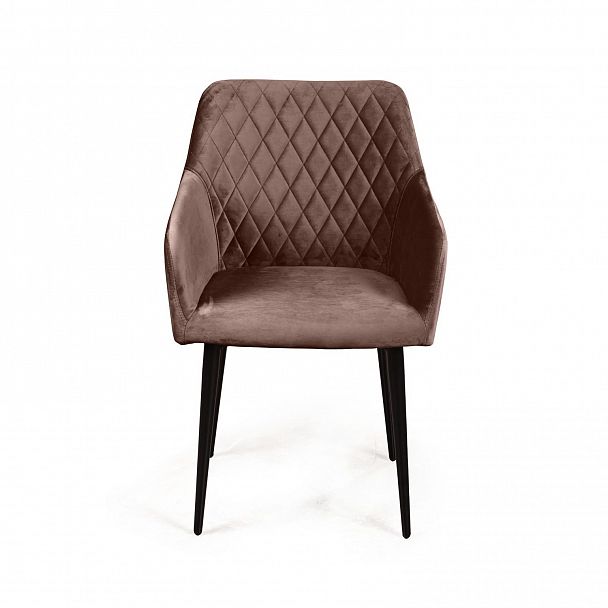 Стул с подлокотниками Robert, бархат коричневый 12 - Вид 2