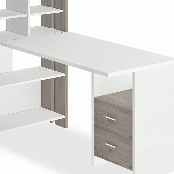 Стол компьютерный Домино Лайт СТЛ-ОВХ+С120Прям Белый/Нельсон - Вид 2