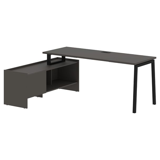 Стол с тумбой ELCT 19614 Мокко/Черный 1960х1400х750 EDIS - Вид 1