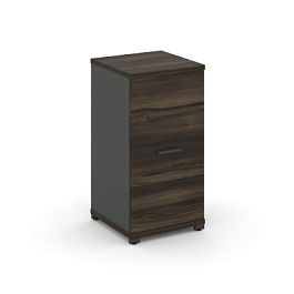 Concept Шкаф 1 узкая секция, 2 ниши CN.STU-213 A Дуб Мали/Антрацит/Металл Антрацит 420*420*818 - Фото предпросмотра