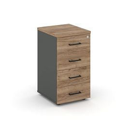 Стайл Проджект Тумба приставная SN.TPP-001 Антрацит/Дуб Табак/Черный Ручки 416*460*750 - Фото предпросмотра