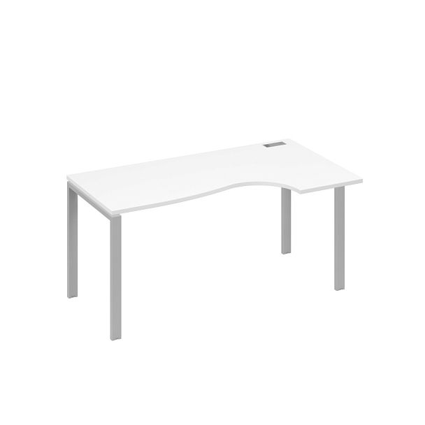 Стол эргономичный правый "Классика" на металлокаркасе UNO A4 А4 Б1 046 БП белый премиум / металлокаркас серый - Вид 1
