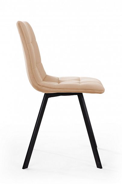 Стул UNO, бархат бежевый 5 / чёрный профиль - Вид 3