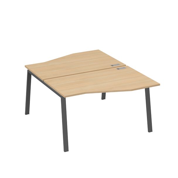 Рабочая станция столы Техно (2х140) каркас TRE A4 А4 Б3 190  БП натуральный дуб / металлокаркас антрацит - Вид 1