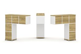 Concept Надставка низкая CN.ONN-005 Дуб Винченцо/Белый Бриллиант/Металл Белый 1099*365*1130 - Фото предпросмотра