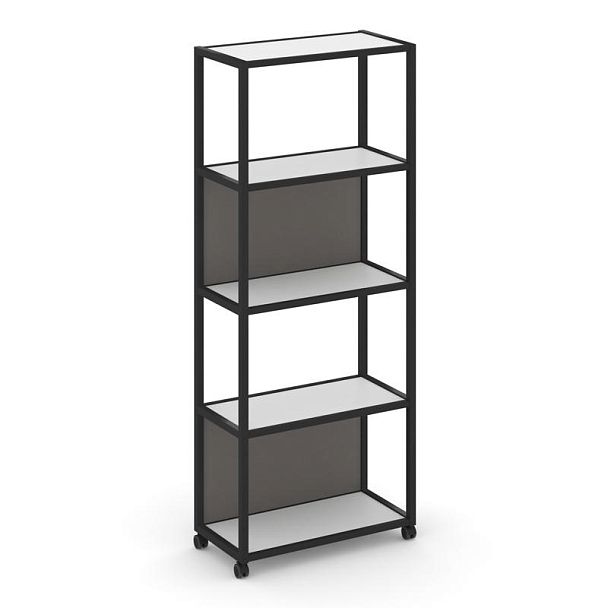 Shelf Mobile Стеллаж 5 уровней 1 секция VR.LT-STK-502.10 Белый Бриллиант/Металл Черный/W-26 1000*400*2000 - Вид 1